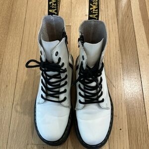 Dr. Martens White Leather Boots